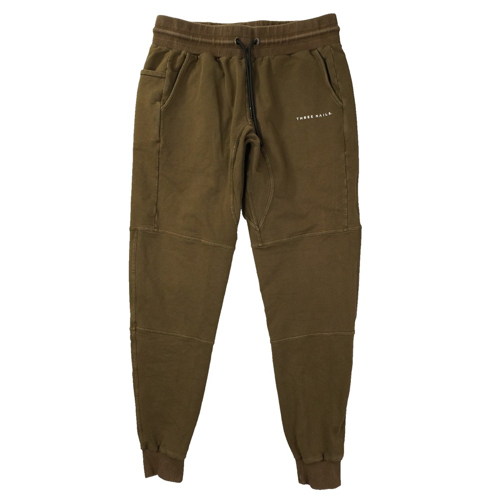 Three Nails Signature Fleece Sweatpants Men's Medium Brown Joggers Kingdom Logo